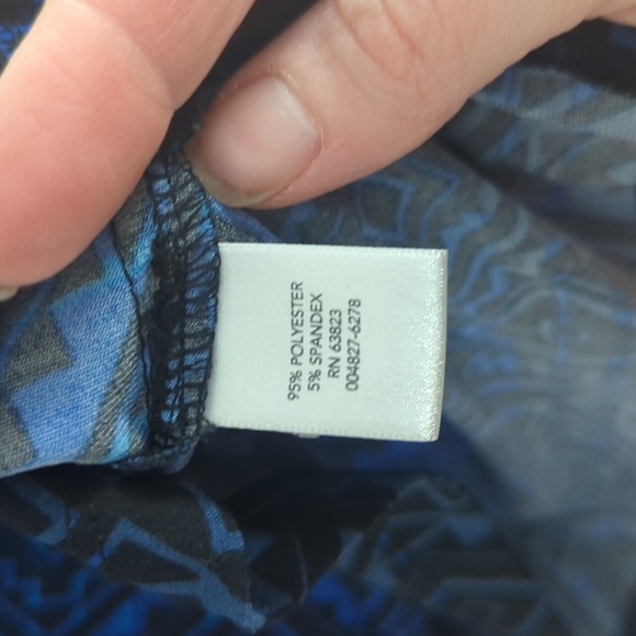 Christopher & Banks Bell 3/4 Sleeve Blue Ombre Abstract Print Stretch Blouse S - Picture 5 of 9